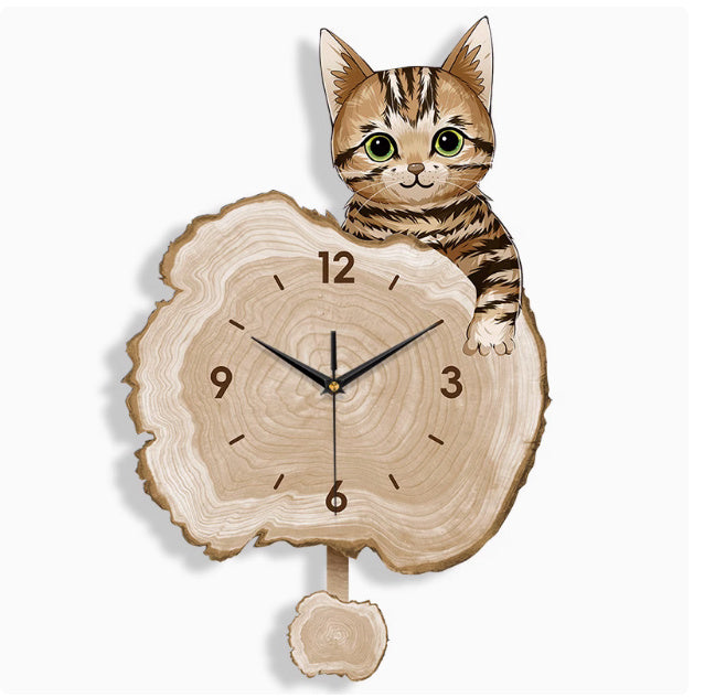 Cute Cartoon Cat Clock Watch With Cream Wind